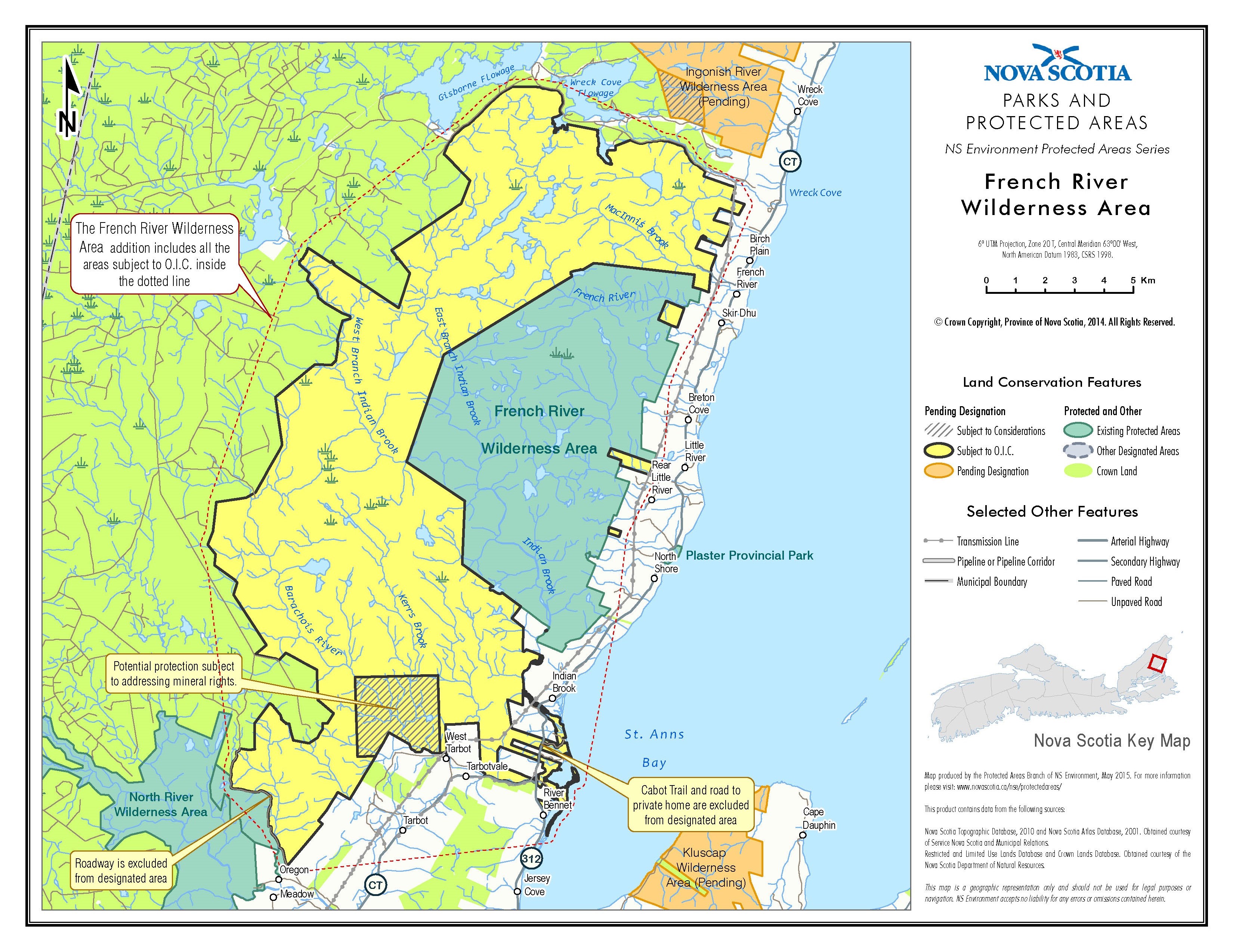Approximate boundaries of French River Wilderness Area